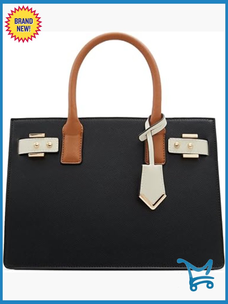 Medium Satchel Bag With Adjustable Strap, 3 Compartments, Polyurethane